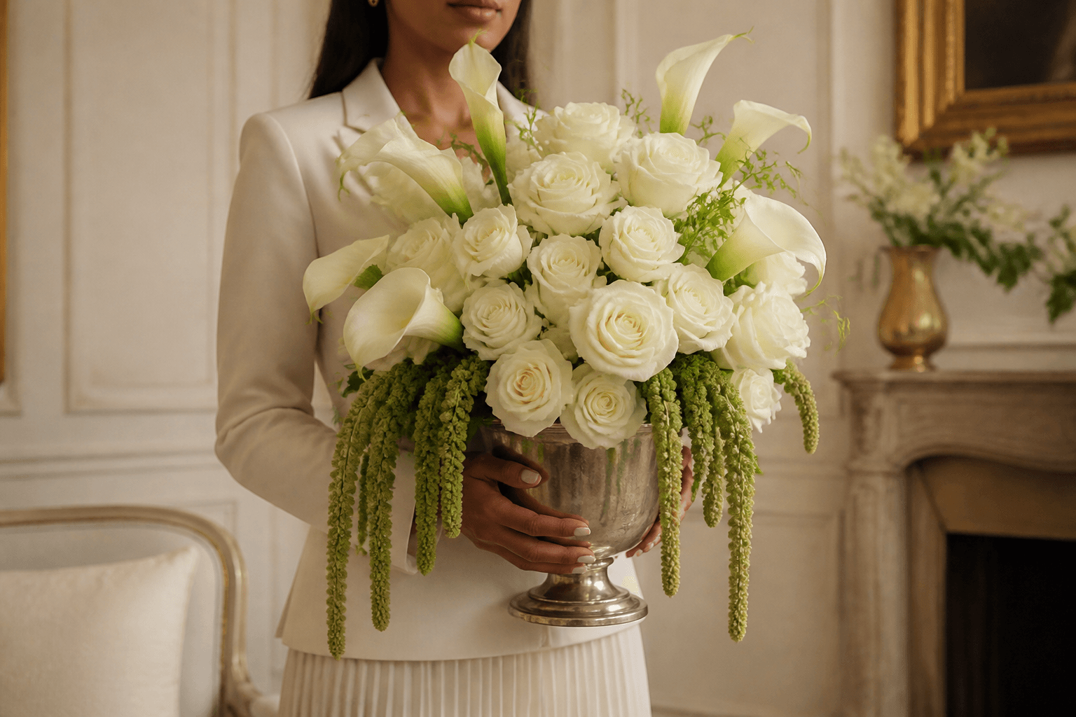 The arrangement in the hands