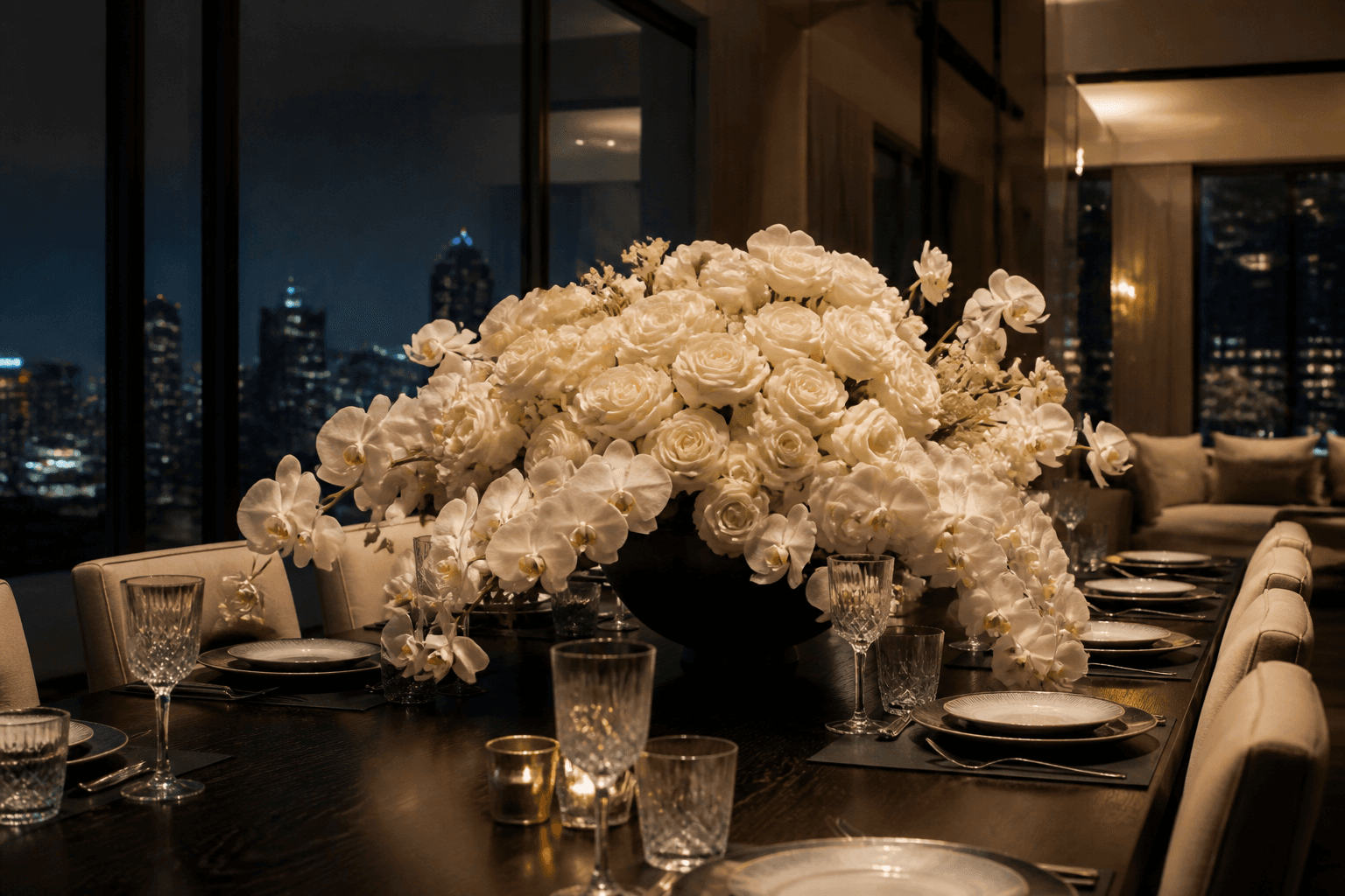 The arrangement on a table